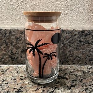 Summer time glass beer can tumbler